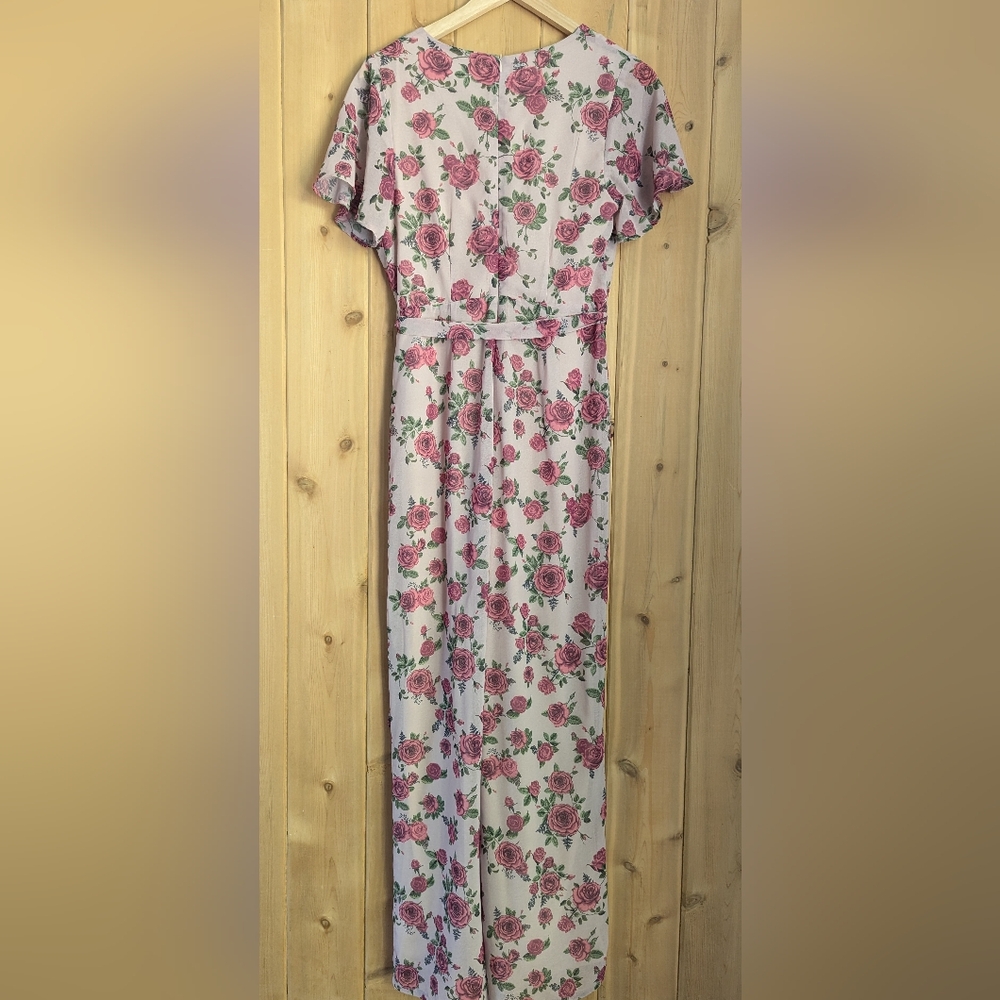 Floral Pink and White Dress